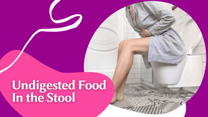 Undigested food in stool