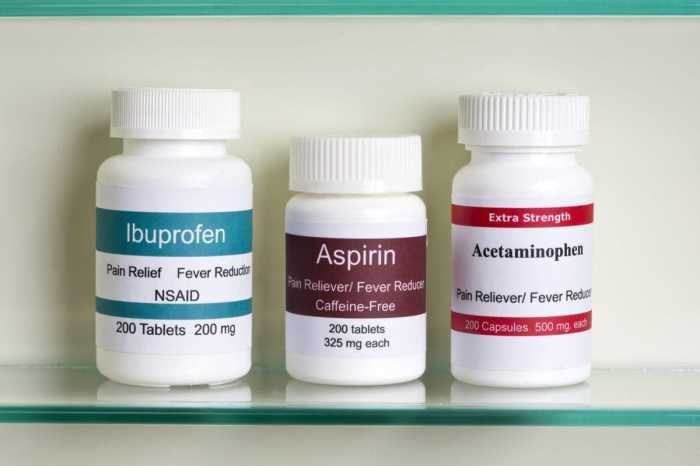 Over the counter pain relievers and fever reducers