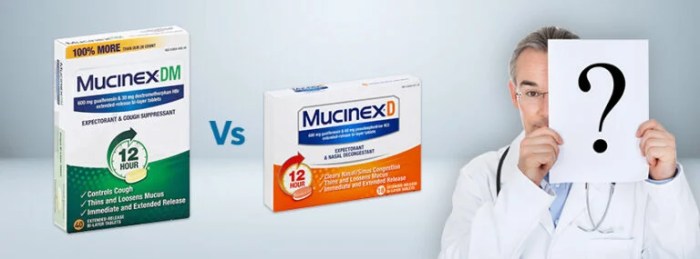Mucinex vs dayquils similarities and differences