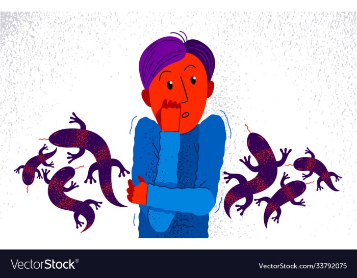 Herpetophobia phobia, human mental health icon 40551018 Vector Art at ... Fear of lizards herpetophobia