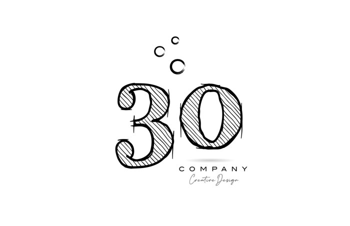 Hand drawing number 30 logo icon design for company template. Creative ... The 30 most prescribed drugs in pediatrics