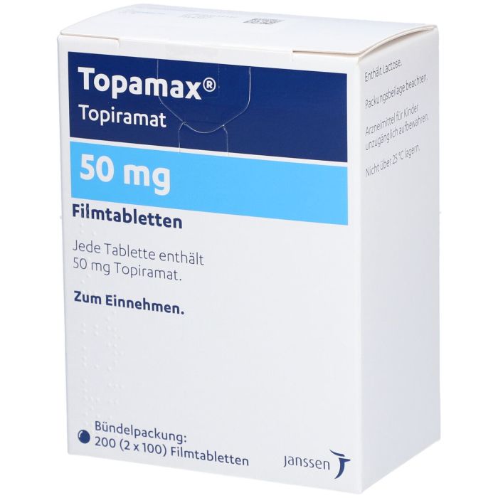 Topamax® 50 mg 200 St mit dem E-Rezept kaufen - Shop Apotheke Topamax topiramate for weight loss
